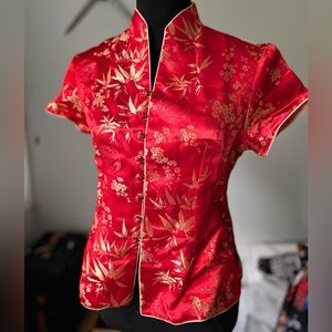 Traditional Asian Chinese Changshan Silk Top